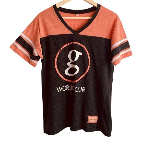 SALE! GARTH BROOKS World Tour Jersey-Style Cotton Blend Vintage Look Tee XL - Picture 1 of 7